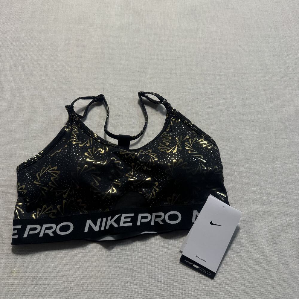 Nike‎ Indy Sparkle Training Sports Bra Women's Sz M Black Brand New